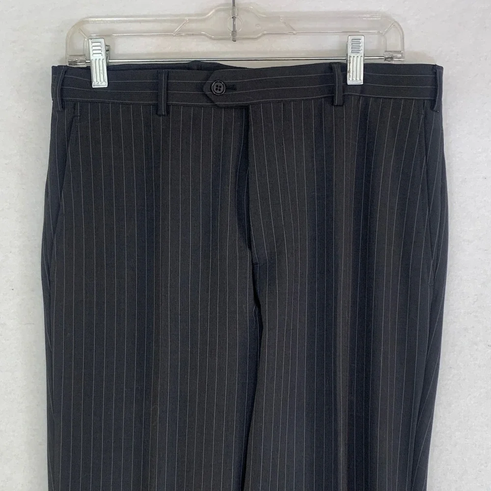 Armani Collezioni Suit Men 40R Grey Pinstripe Wool Blend Two Button Jacket - Picture 9 of 13